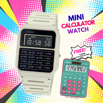 [FREE Casio Calculator] Casio Vintage CA-53WF-8B White Strap Calculator Men Watch